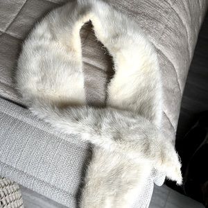 Cream mink collar